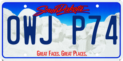 SD license plate 0WJP74