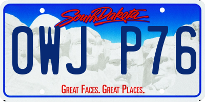 SD license plate 0WJP76