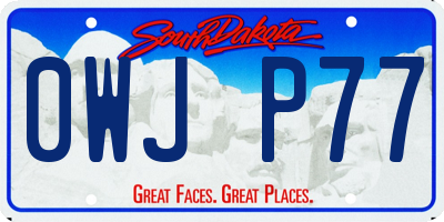 SD license plate 0WJP77