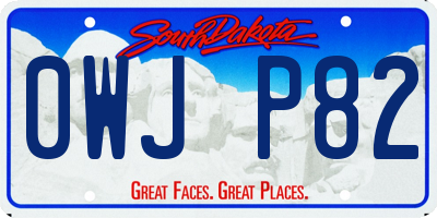 SD license plate 0WJP82