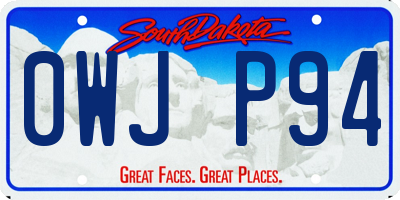 SD license plate 0WJP94