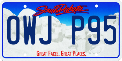 SD license plate 0WJP95
