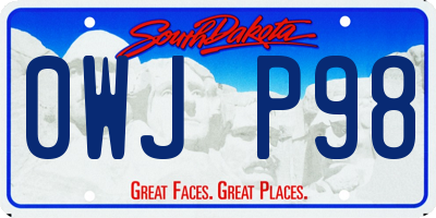 SD license plate 0WJP98