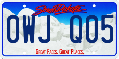 SD license plate 0WJQ05