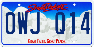 SD license plate 0WJQ14