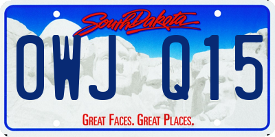 SD license plate 0WJQ15