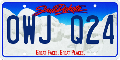 SD license plate 0WJQ24