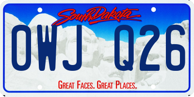 SD license plate 0WJQ26