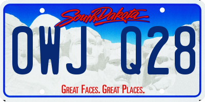 SD license plate 0WJQ28