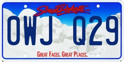SD license plate 0WJQ29