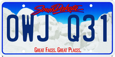 SD license plate 0WJQ31
