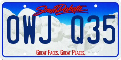 SD license plate 0WJQ35
