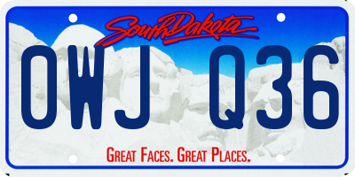 SD license plate 0WJQ36