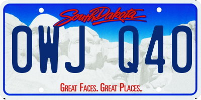 SD license plate 0WJQ40