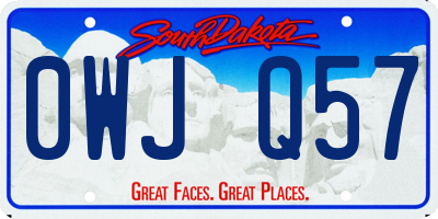 SD license plate 0WJQ57