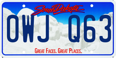 SD license plate 0WJQ63