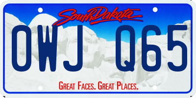 SD license plate 0WJQ65
