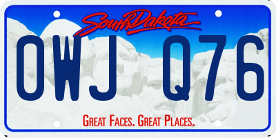 SD license plate 0WJQ76