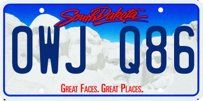 SD license plate 0WJQ86