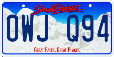 SD license plate 0WJQ94