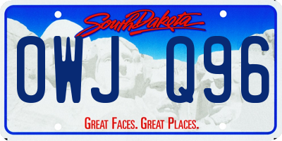 SD license plate 0WJQ96