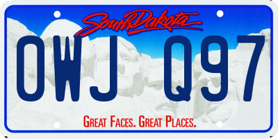 SD license plate 0WJQ97