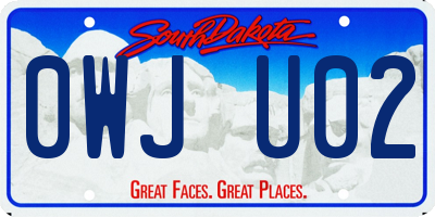 SD license plate 0WJU02