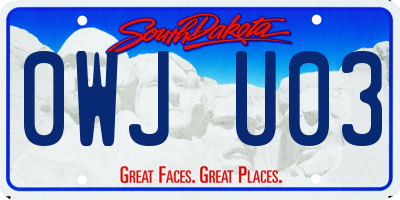 SD license plate 0WJU03