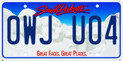 SD license plate 0WJU04