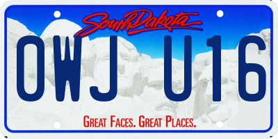 SD license plate 0WJU16