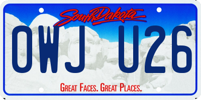 SD license plate 0WJU26