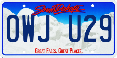 SD license plate 0WJU29