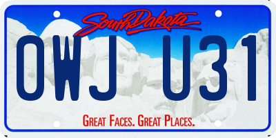 SD license plate 0WJU31