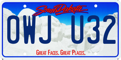 SD license plate 0WJU32