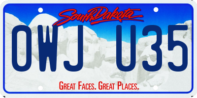 SD license plate 0WJU35