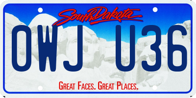 SD license plate 0WJU36