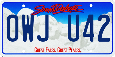 SD license plate 0WJU42