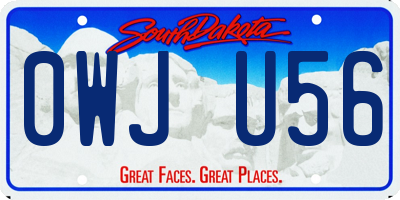 SD license plate 0WJU56