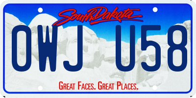 SD license plate 0WJU58