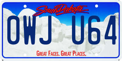 SD license plate 0WJU64