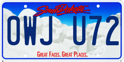 SD license plate 0WJU72