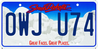 SD license plate 0WJU74