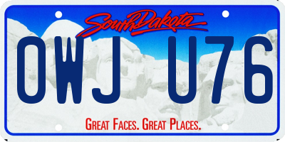SD license plate 0WJU76