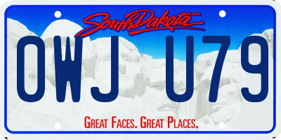 SD license plate 0WJU79