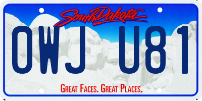 SD license plate 0WJU81