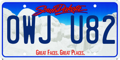 SD license plate 0WJU82