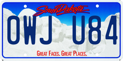 SD license plate 0WJU84