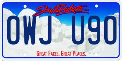 SD license plate 0WJU90