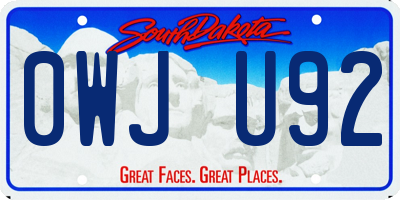 SD license plate 0WJU92