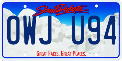 SD license plate 0WJU94